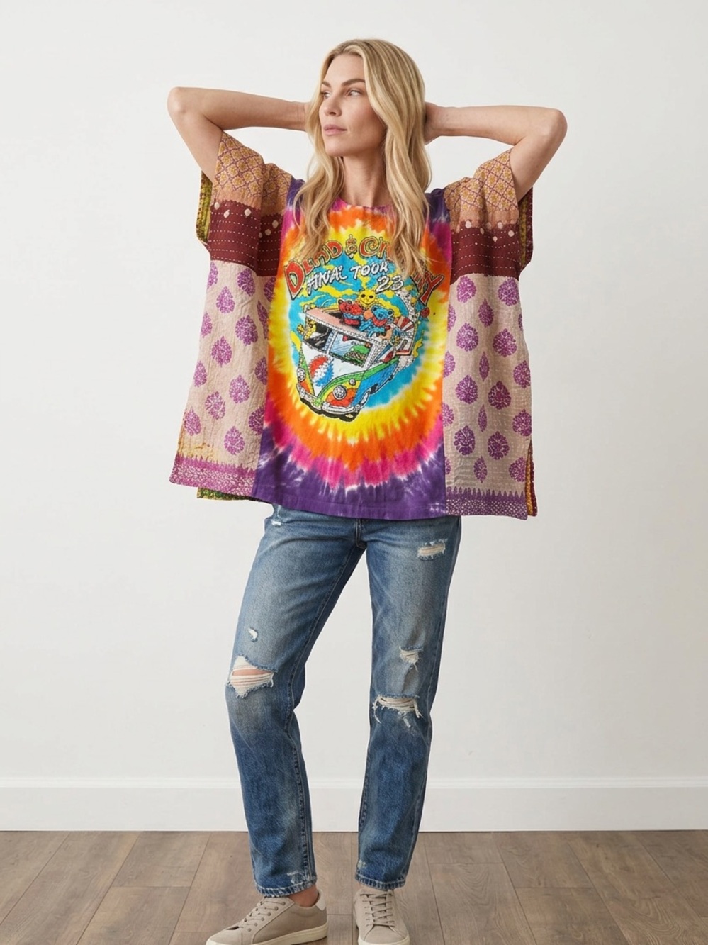 Handcrafted Upcycled Dead & Company Kantha Tunic NWT One Size